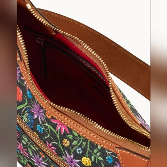 Dooney & Bourke Black Wildflowers Hobo NWT MSRP $298 - Picture 7 of 7